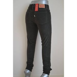 📦 NEW Women's Size 26 x 30 LEVI'S Super Skinny Corduroy Jeans Black 177780111